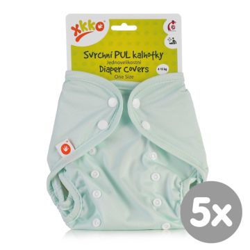Svrchní PUL kalhotky XKKO One Size - Pastel Mint 5x1ks (VO bal.)