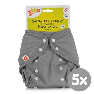 Svrchní PUL kalhotky XKKO One Size - Grey 5x1ks (VO bal.)