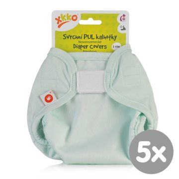 Svrchní PUL kalhotky XKKO Newborn - Pastel Mint 5x1ks (VO bal.)