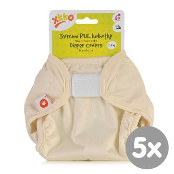 Svrchní PUL kalhotky XKKO Newborn - Pastel Yellow 5x1ks (VO bal.)