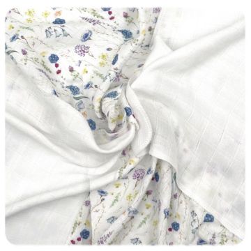 Bambusové ubrousky XKKO BMB 30x30 Digi - Blue Wildflowers MIX