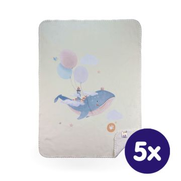 Dětská španělská deka XKKO LUX 75x100 - Sky Whale 5x1ks (VO bal.)
