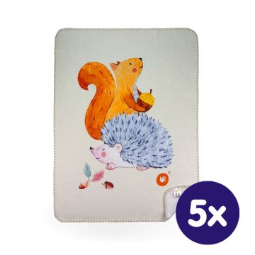 Dětská španělská deka XKKO LUX 75x100 - Squirrel 5x1ks (VO bal.)