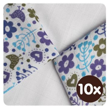 Bambusové ubrousky XKKO BMB 30x30 - Flowers&Birds Boys MIX 10x9ks VO bal.