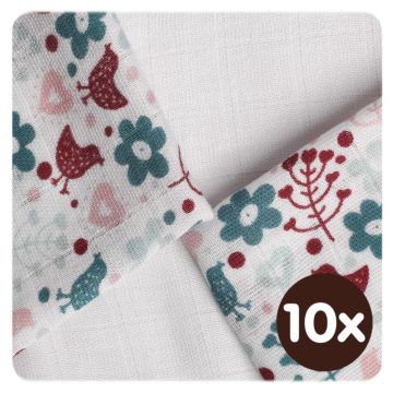 Bambusové ubrousky XKKO BMB 30x30 - Flowers&Birds Girls MIX 10x9ks VO bal.