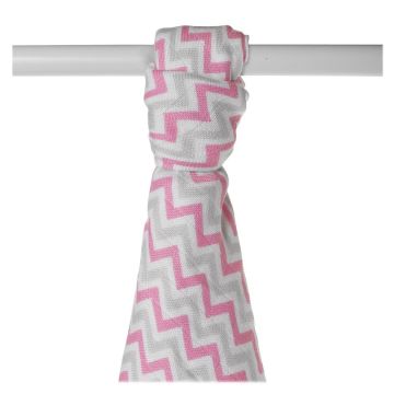 Bambusová osuška XKKO BMB 90x100 - Baby Pink Chevron