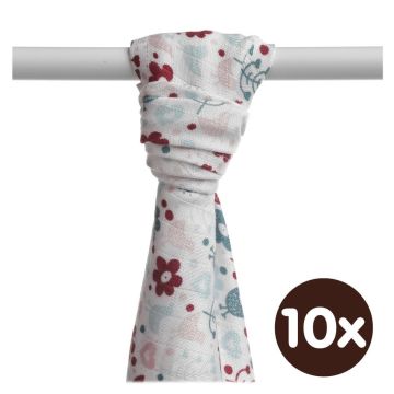 Bambusová osuška XKKO BMB 90x100 - Flowers&Birds Girls 10x1ks VO bal.