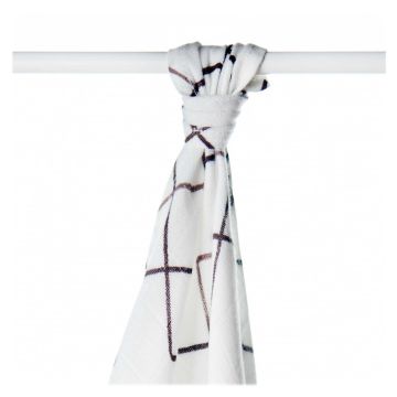 Bambusová osuška XKKO BMB Natural Brown Squares 90x100cm 