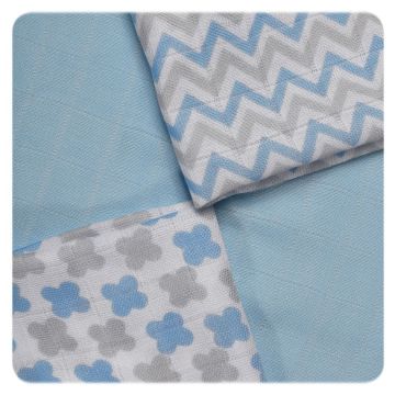 Bambusové ubrousky XKKO BMB 30x30 - Scandinavian Baby Blue MIX 