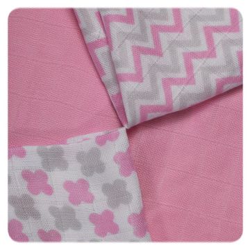 Bambusové ubrousky XKKO BMB 30x30 - Scandinavian Baby Pink MIX 