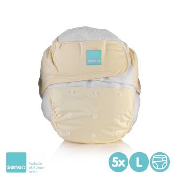 SENEO Svrchní plenkové kalhotky pro dospělé - Pastel Yellow Velikost L 5x1ks (VO bal.)