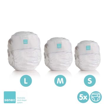 SENEO Svrchní plenkové kalhotky pro dospělé - Bílé 5x1ks (VO bal.)