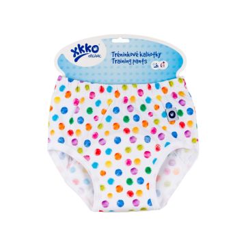 Tréninkové kalhotky XKKO Organic - Watercolor Polka Dots Velikost L