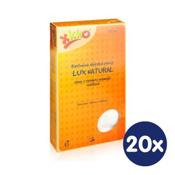 Vysokogramážní dětské pleny XKKO LUX ECO 80x80 - Natural 20x10ks VO bal.