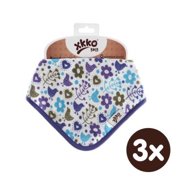 Bambusový slintáček XKKO BMB - Flowers&Birds Boys 3x1ks VO bal.