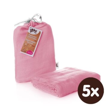 Bambusová zavinovačka XKKO BMB 120x120 - Baby Pink 5x1ks VO bal.