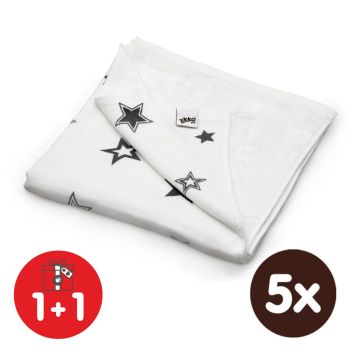 Bambusová deka XKKO BMB 130x70cm - Silver Stars 5x1ks VO bal.