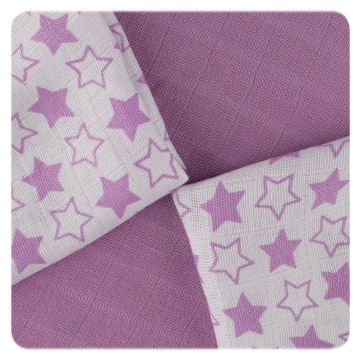 Bambusové ubrousky XKKO BMB 30x30 - Little Stars Lilac MIX 