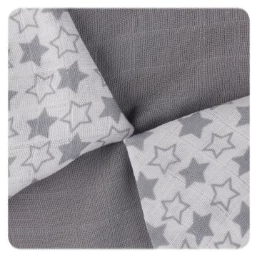 Bambusové ubrousky XKKO BMB 30x30 - Little Stars Silver MIX 