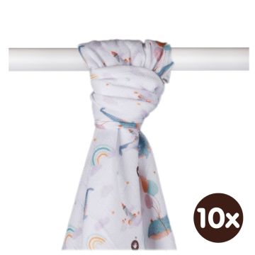 Bambusová osuška XKKO BMB 90x100 Digi - Sky Whale 10x1ks VO bal.