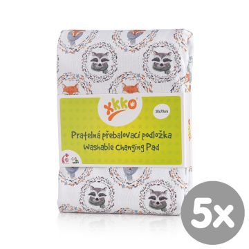Pratelná přebalovací podložka XKKO 50x70 - Fox&Raccoon 5x1ks (VO bal.)