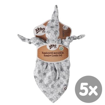 Bambusový muchláček XKKO BMB - Little Stars Silver 5x1ks VO bal.