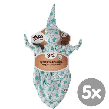 Bambusový muchláček XKKO BMB - Little Stars Turquoise 5x1ks VO bal.