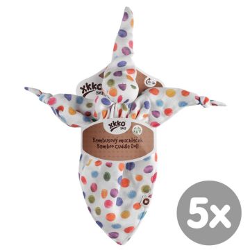Bambusový muchláček XKKO BMB Digi - Watercolour Polka Dots 5x1ks VO bal.