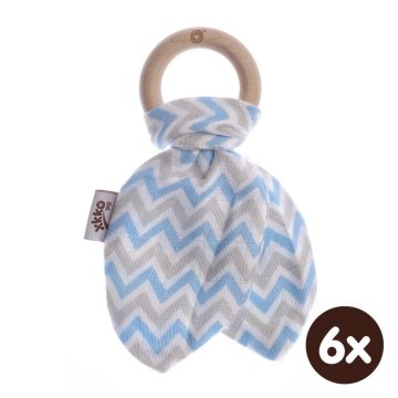 Kousátko XKKO BMB Lístky - Chevron Baby Blue 6x1ks (VO bal.)