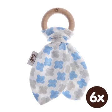 Kousátko XKKO BMB Lístky - Baby Blue Cross 6x1ks (VO bal.)