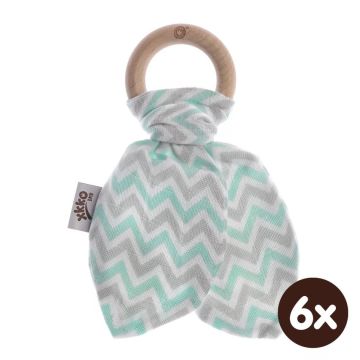 Kousátko XKKO BMB Lístky - Chevron Mint 6x1ks (VO bal.)