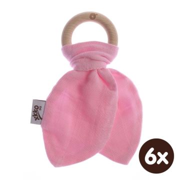 Kousátko XKKO BMB Lístky - Baby Pink 6x1ks (VO bal.)