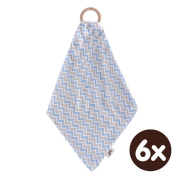 Kousátko XKKO BMB s plenkou - Chevron Baby Blue 6x1ks (VO bal.)