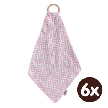 Kousátko XKKO BMB s plenkou - Chevron Baby Pink 6x1ks (VO bal.)