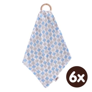 Kousátko XKKO BMB s plenkou - Baby Blue Cross 6x1ks (VO bal.)