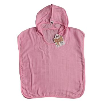 Bambusové mušelínové pončo XKKO BMB - Baby Pink Vel. 2