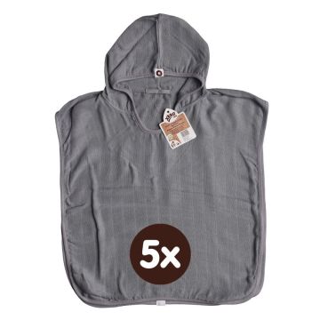 Bambusové mušelínové pončo XKKO BMB - Silver 5x1ks (VO bal.)