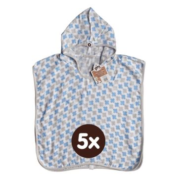 Bambusové mušelínové pončo XKKO BMB - Cross Baby Blue 5x1ks (VO bal.)