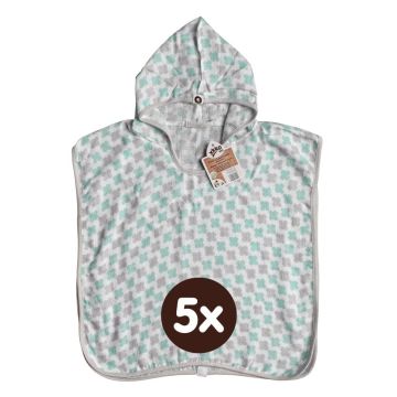 Bambusové mušelínové pončo XKKO BMB - Cross Mint Vel. 2 5x1ks (VO bal.)