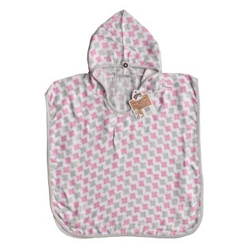 Bambusové mušelínové pončo XKKO BMB - Cross Baby Pink 