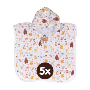 Bambusové mušelínové pončo XKKO BMB Digi - Wild Forest Vel.2 5x1ks (VO bal.)