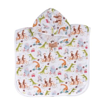 Bambusové mušelínové pončo XKKO BMB Digi - ZOO on the Road Vel.1 