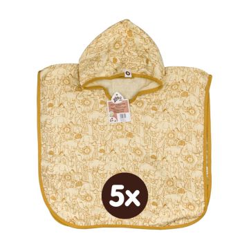 Bambusové mušelínové pončo XKKO BMB Safari - Honey Mustard 5x1ks (VO bal.)
