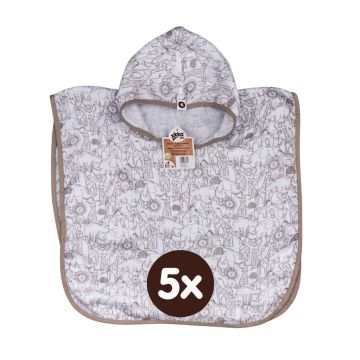 Bambusové mušelínové pončo XKKO BMB Safari - W/Atmosphere 5x1ks (VO bal.)