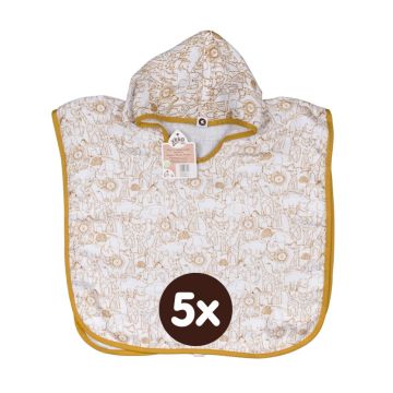 Bambusové mušelínové pončo XKKO BMB Safari - W/Honey Mustard 5x1ks (VO bal.)