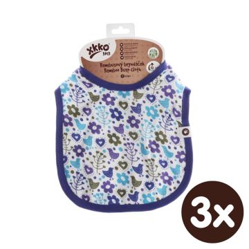 Bambusový bryndáček XKKO BMB - Flowers&Birds Boys (s PUL) 3x1ks VO bal.