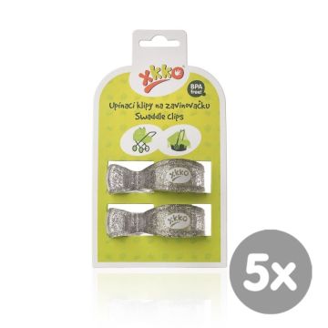 XKKO Klipy na kočárek 2ks - Metallic Silver 5x1pár VO bal.