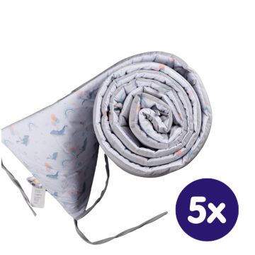 Mantinel do postýlky XKKO LUX 360cm - Sky Whale 5x1ks (VO bal.)