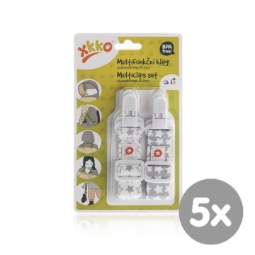 XKKO Multifunkční klipy - Little Stars Silver MIX 5x2ks (VO balení)