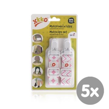 XKKO Multifunkční klipy - Scandinavian Baby Pink MIX 5x2ks (VO balení)